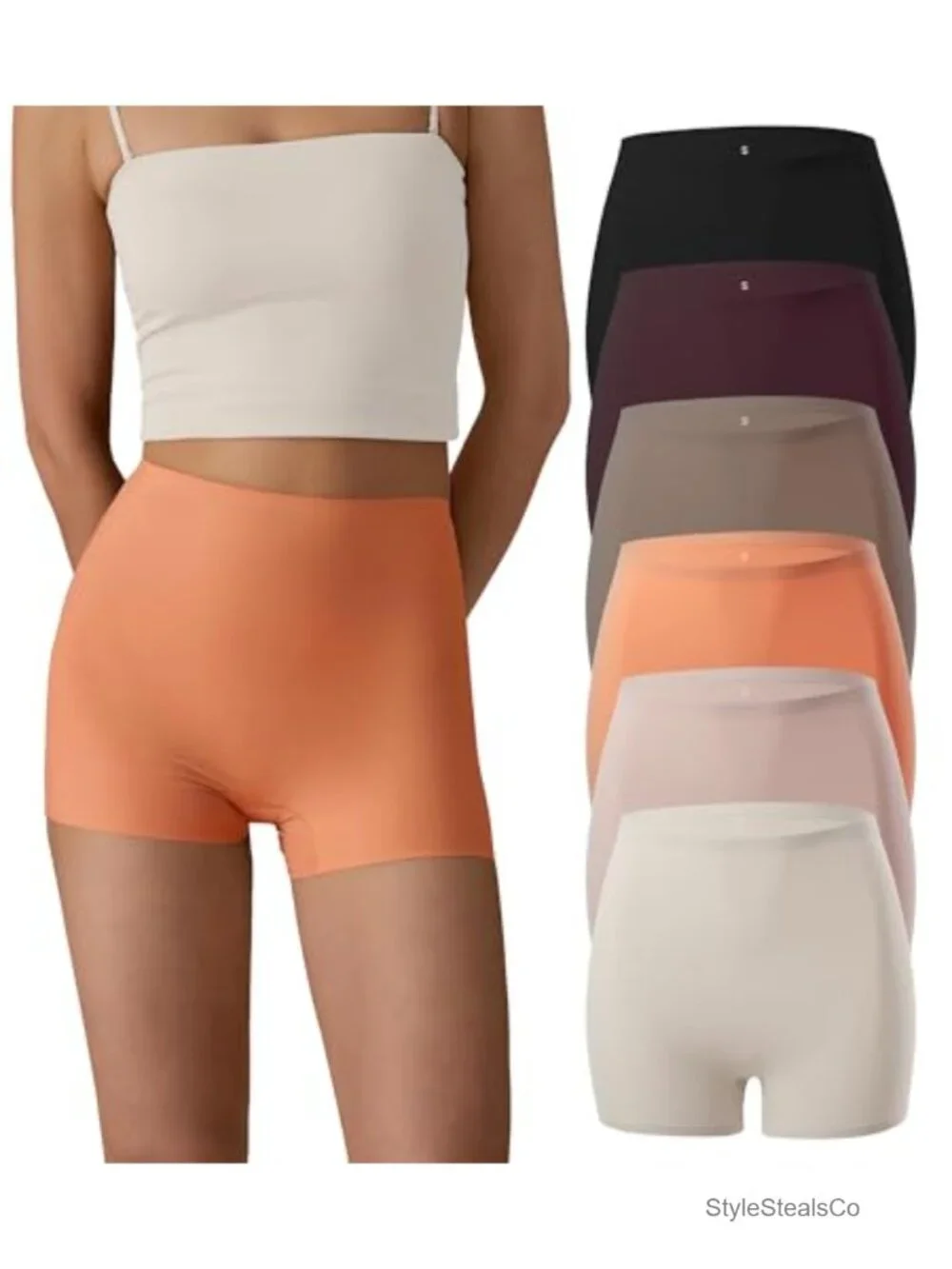 Seamless Soft Boy Shorts Panties for Women Anti Chafing Boxer Briefs Multiple
